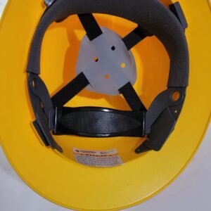INTERSTATE SAFETY SNAP LOCK 4 POINT RAT CHET SUSPENSION FULL BRIM HARD HAT 6-1/2 TO 8 HEADS YELLOW COLOR
