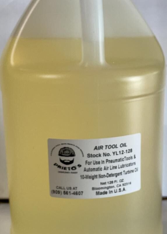 AIR TOOL OIL YL12-128 FOR USE IN PNEUMATIC TOOLS & AUTOMATIC AIR LINE LUBRICANTORS 128oz