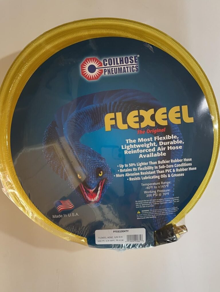 AIR COILHOSE PNEUMATIC PFE61004TY YELLOW FLEXEEL HOSE, 3/8 ID X 100 FT MADE IN USA