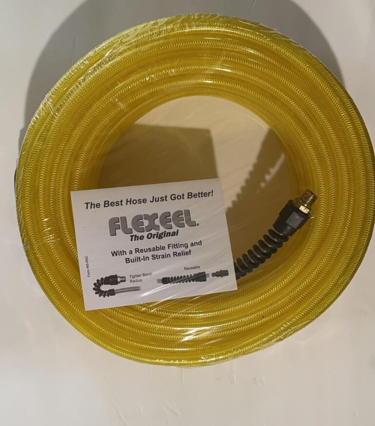 AIR COILHOSE PNEUMATIC PFE61004TY YELLOW FLEXEEL HOSE, 5/16 ID X 100 FT MADE IN USA