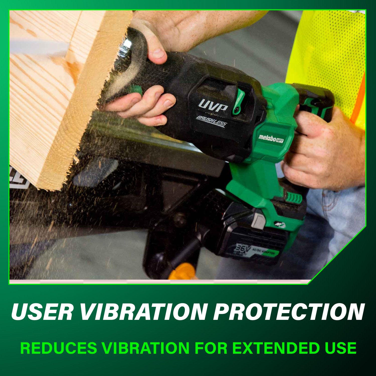 CR36DAQ4 metabo HPT 36V MultiVolt Cordless Reciprocating Saw - Image 6