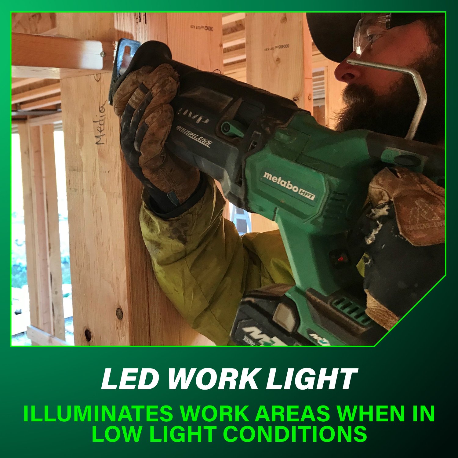 CR36DAQ4 metabo HPT 36V MultiVolt Cordless Reciprocating Saw - Image 4