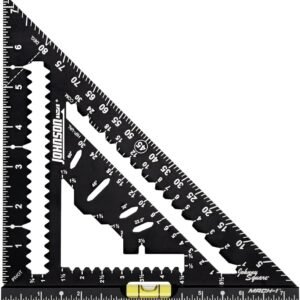 Johnson Level & Tool 1904-0700V 7-1/4" Johnny Square® MACH-1™ Smart Mark™ Rafter Square with Level Vial, Black